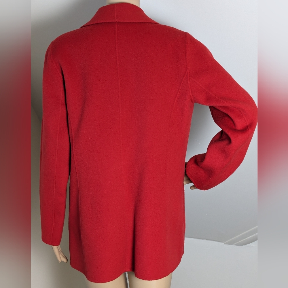 Wool Soft Red Jacket Talbots Medium - image 6
